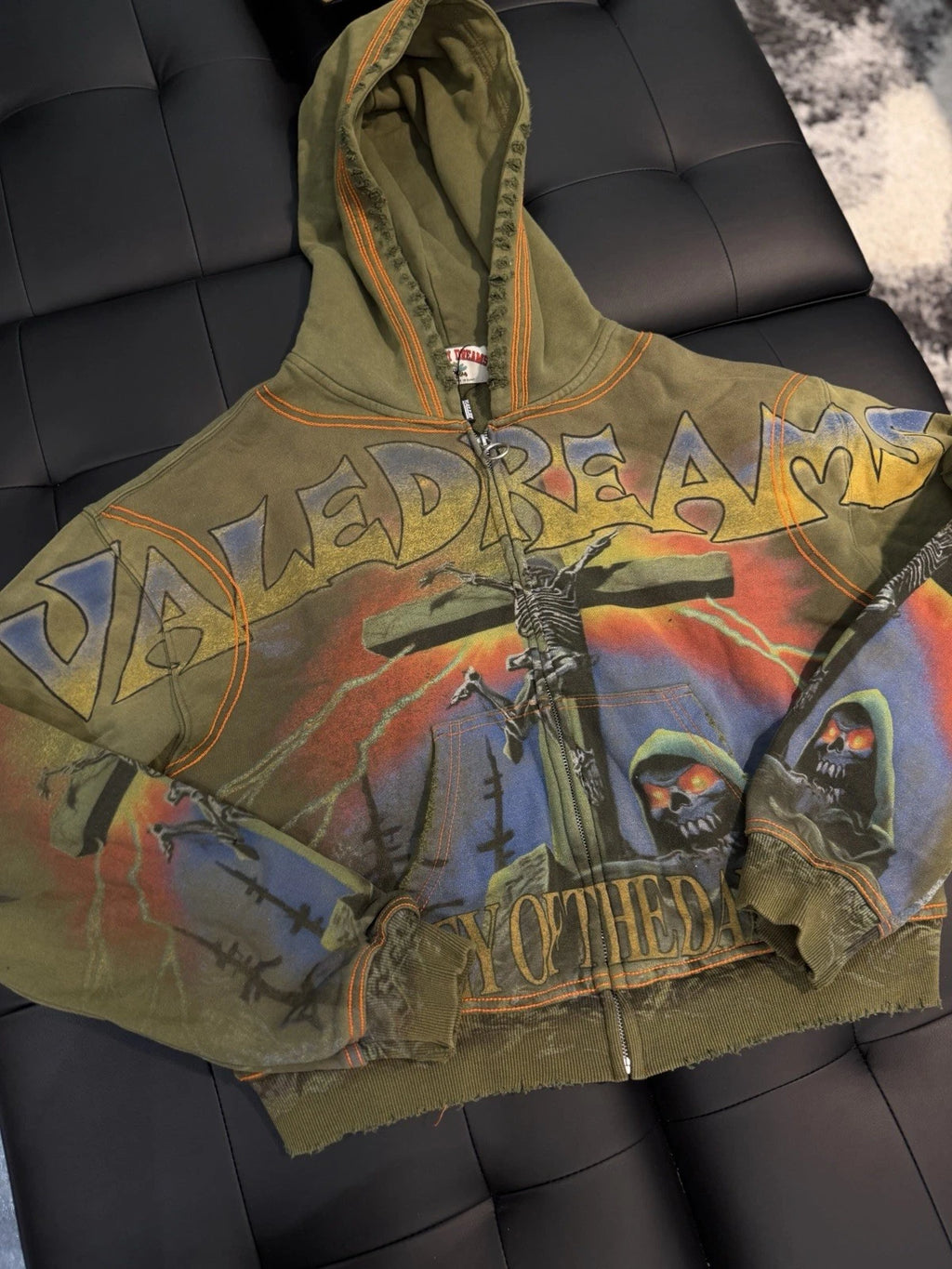 Vale Zip Up Hoodie Forever Cross Fire Green - Deadstockdenimla