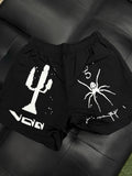 Sp5der Double Layer Shorts Black - Deadstockdenimla