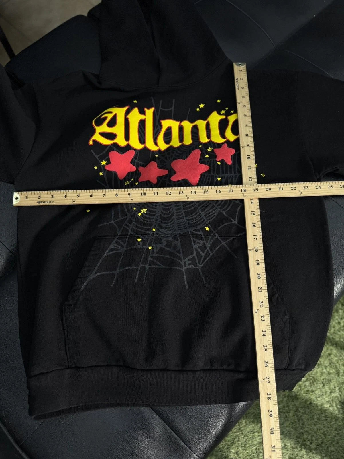 Sp5der Black Atlanta Pullover Hoodie - Deadstockdenimla