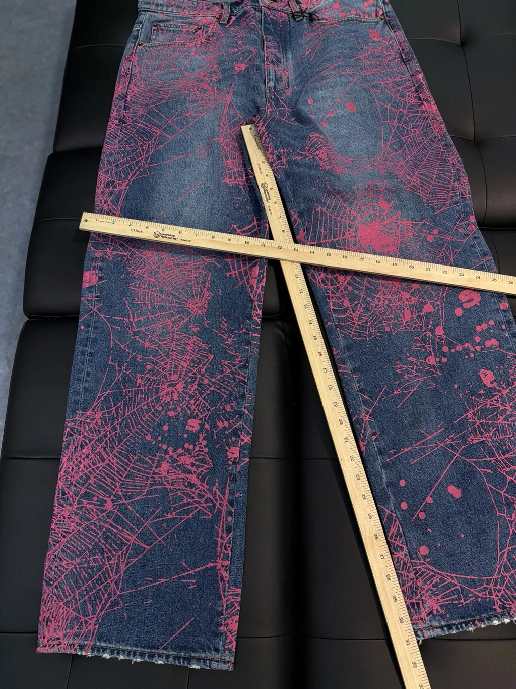 Sp5der Denim Blue/Pink Jeans - Deadstockdenimla