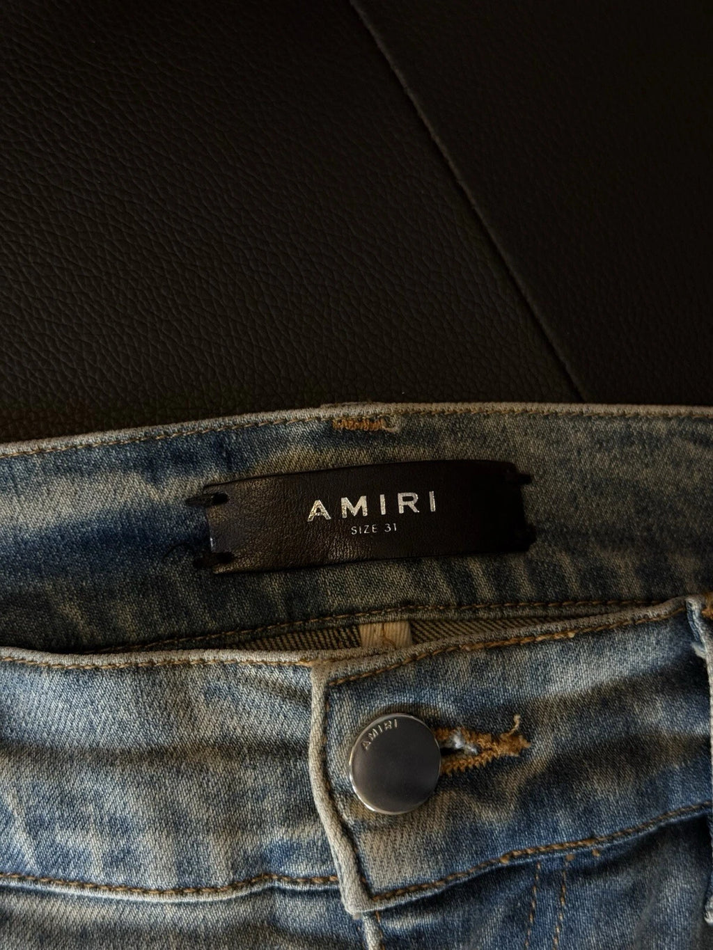 Amiri Jeans Blue MX1 Black Bandanna - Deadstockdenimla