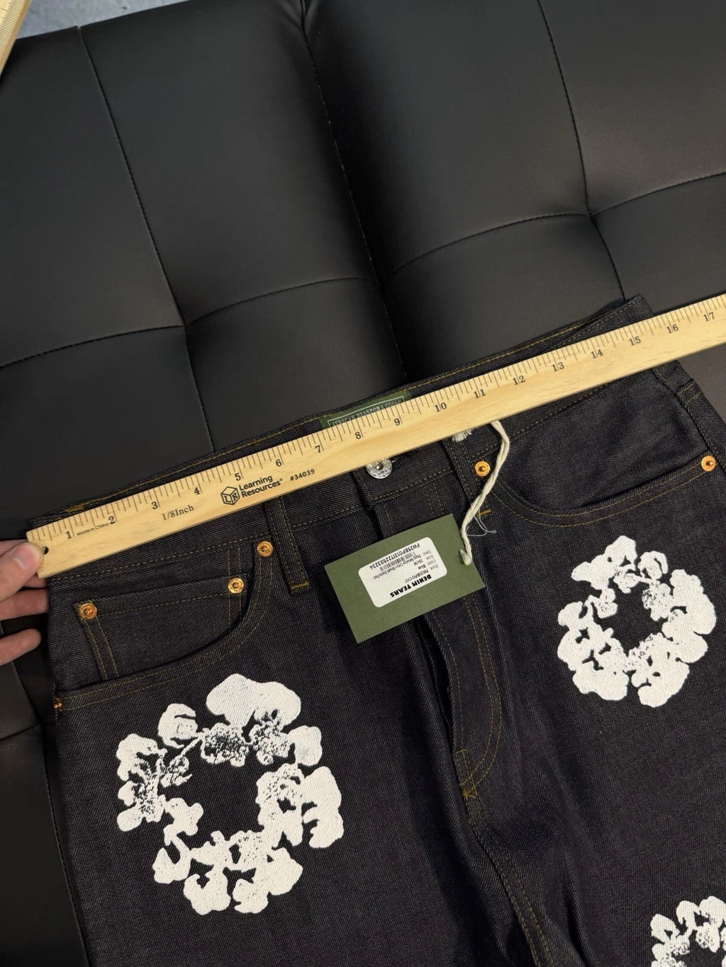 Denim Tears Dark Washed Blue Cotton Wreath Jeans - Deadstockdenimla