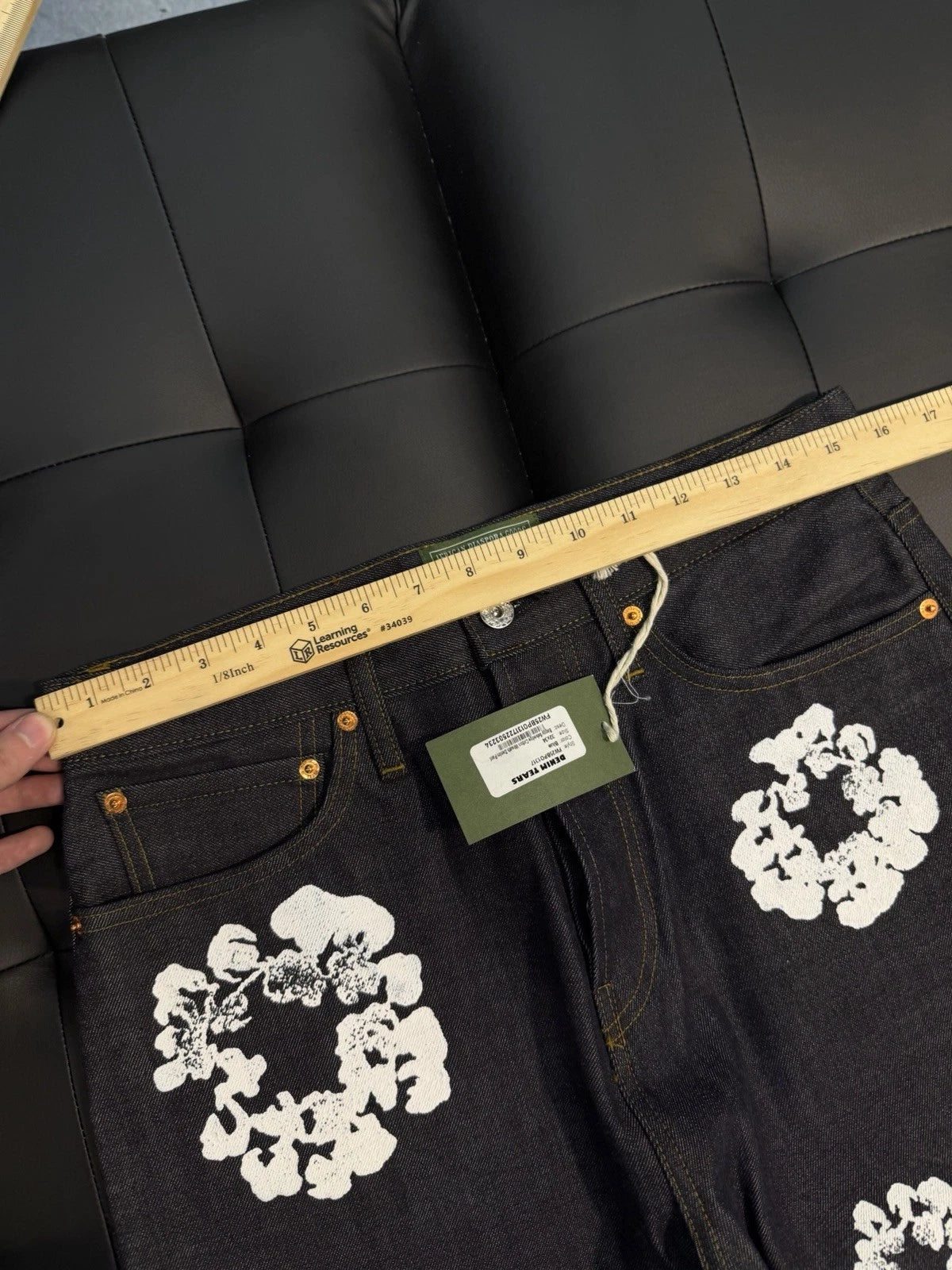 Denim Tears Dark Washed Blue Cotton Wreath Jeans - Deadstockdenimla