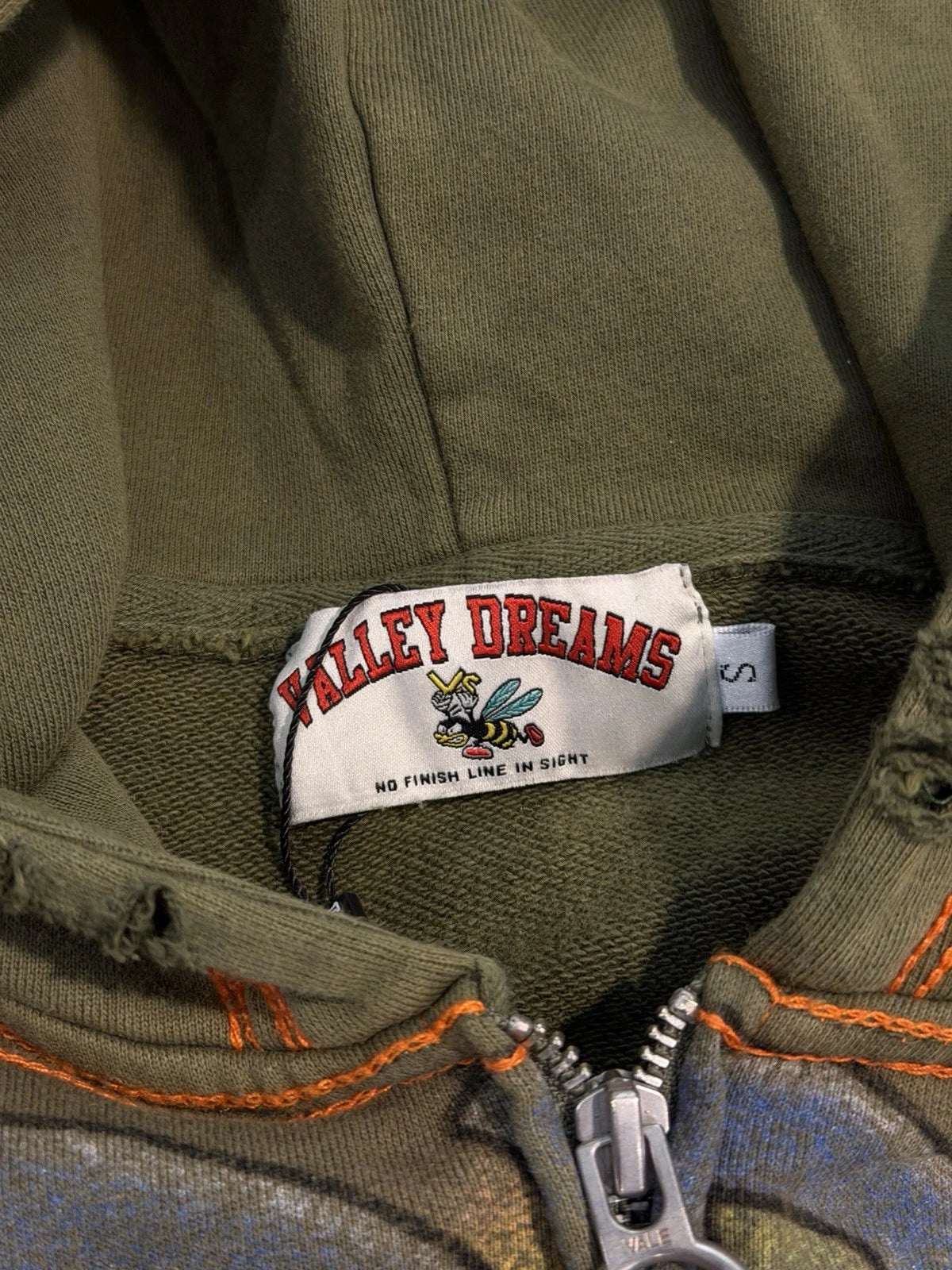 Vale Zip Up Hoodie Forever Cross Fire Green - Deadstockdenimla