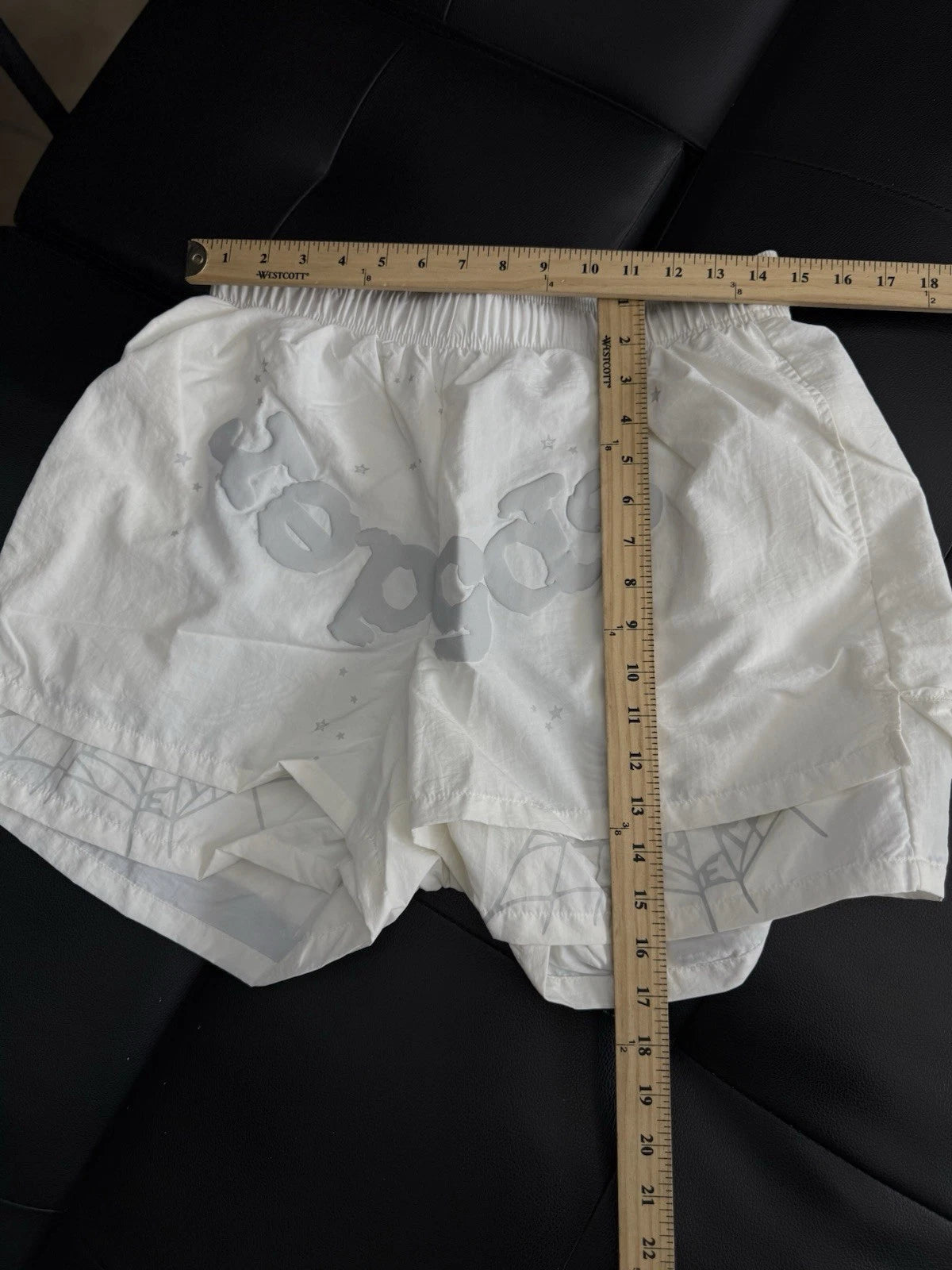 Sp5der White OG Double Layer Shorts - Deadstockdenimla