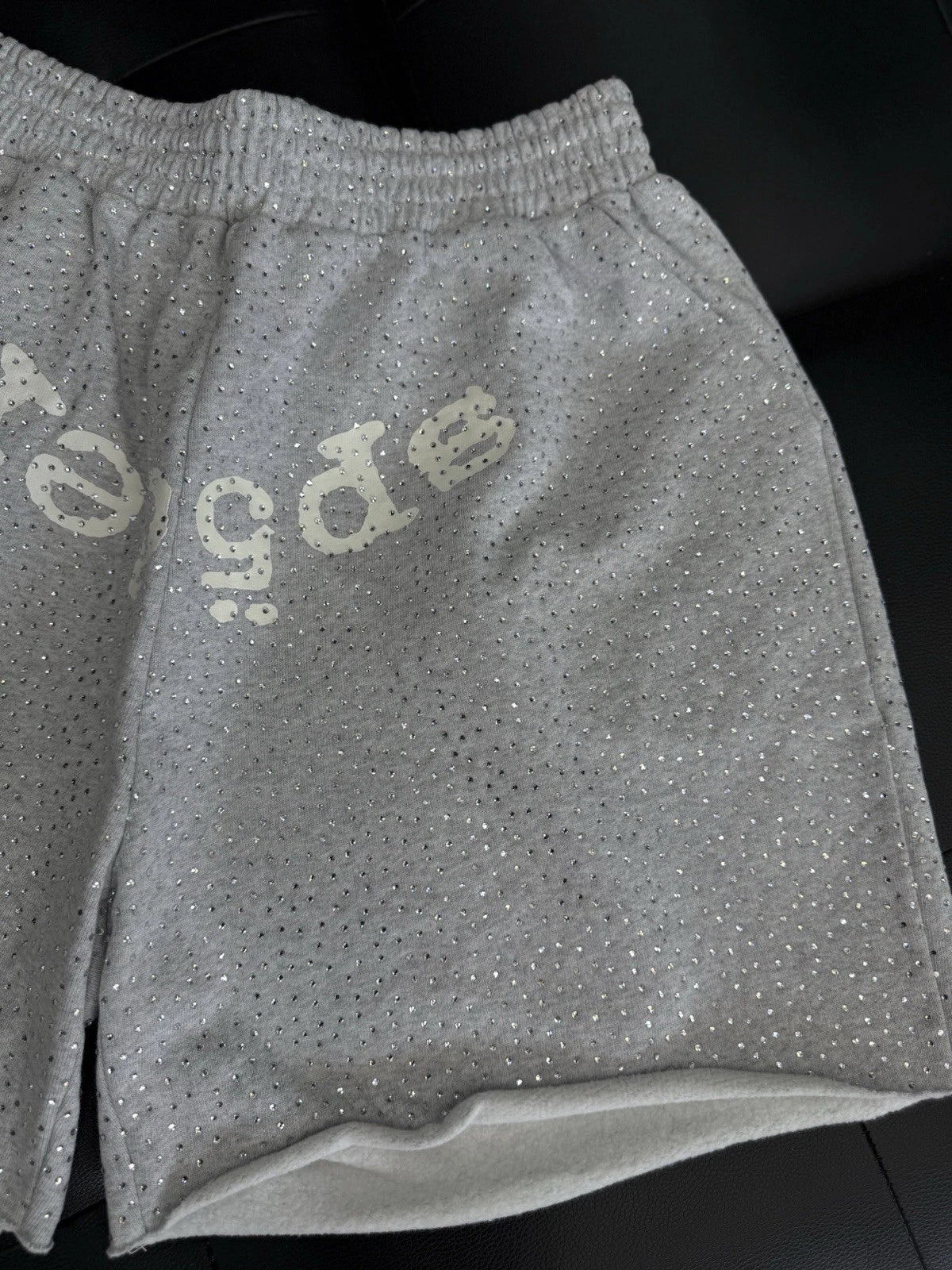 Worldwide Sp5der Sweat Shorts Grey - Deadstockdenimla