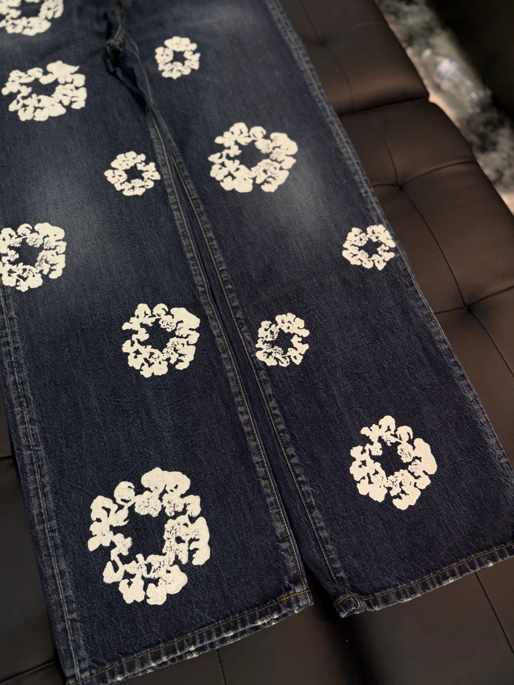 Denim Tears Light Washed Blue Cotton Wreath Jeans - Deadstockdenimla