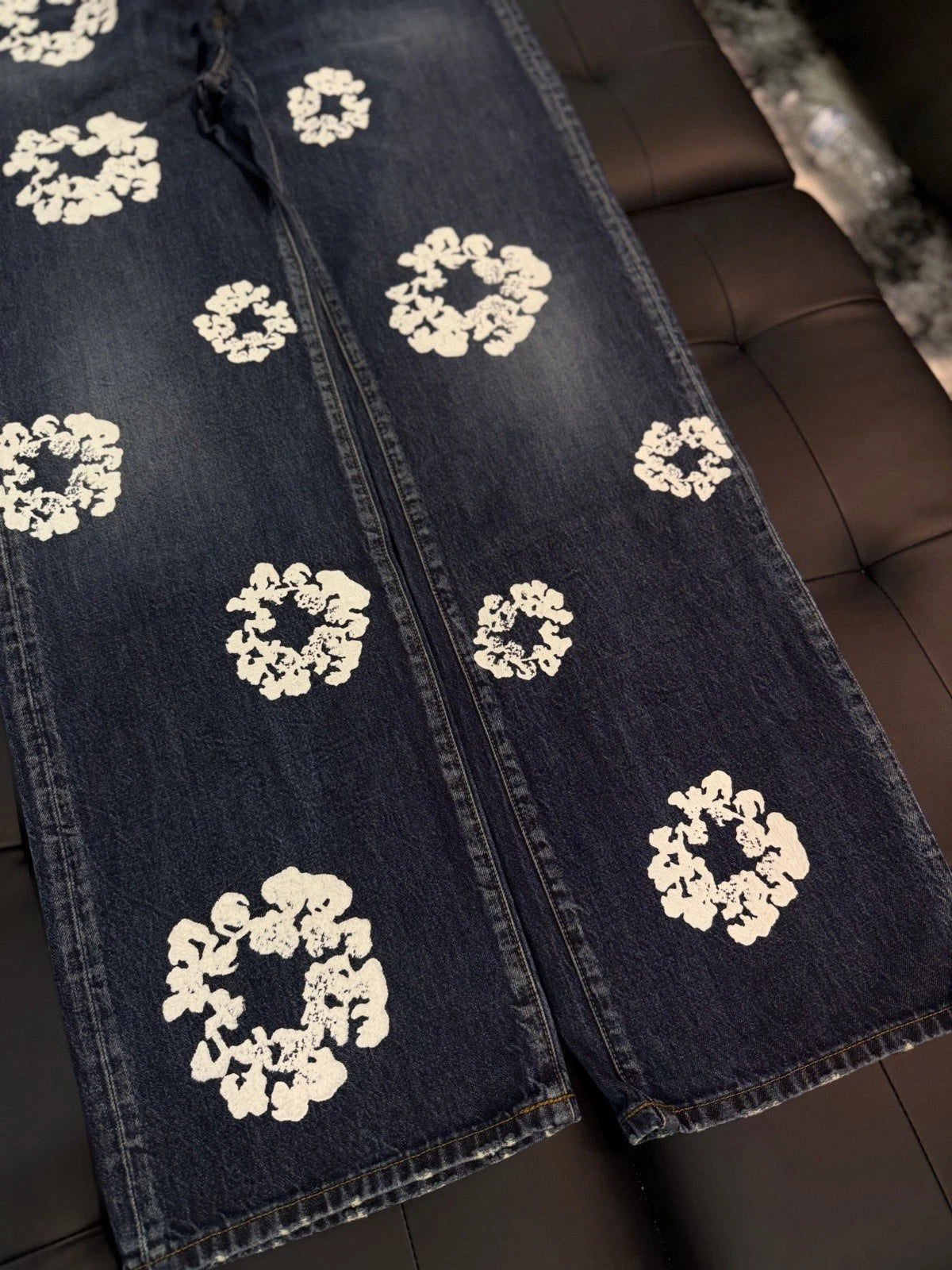 Denim Tears Light Washed Blue Cotton Wreath Jeans - Deadstockdenimla