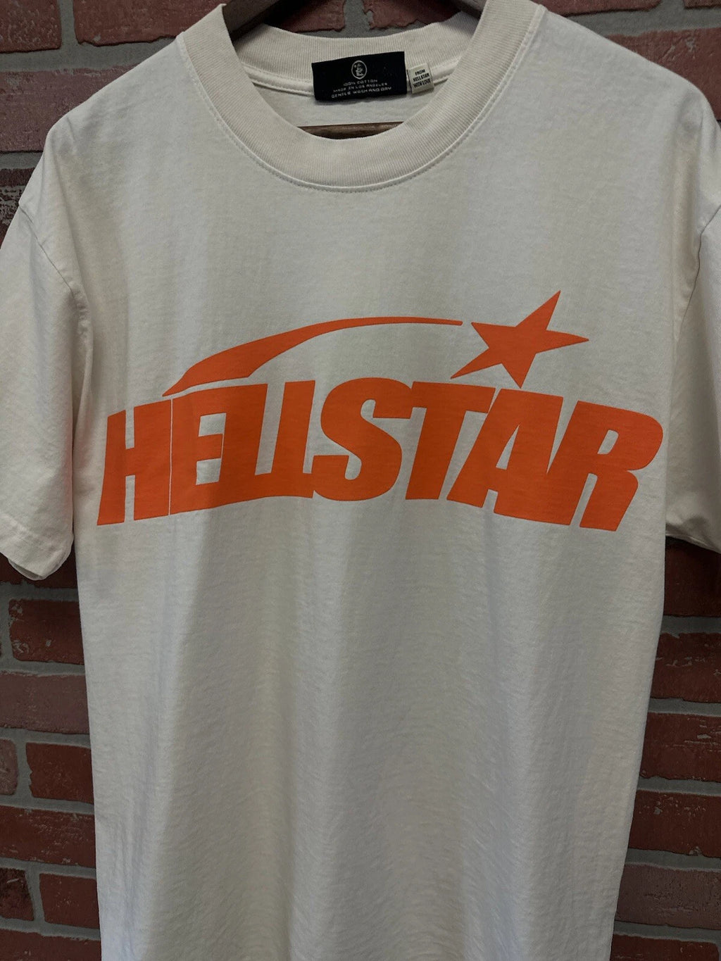 Hellstar Classic White T Shirt Orange - Deadstockdenimla
