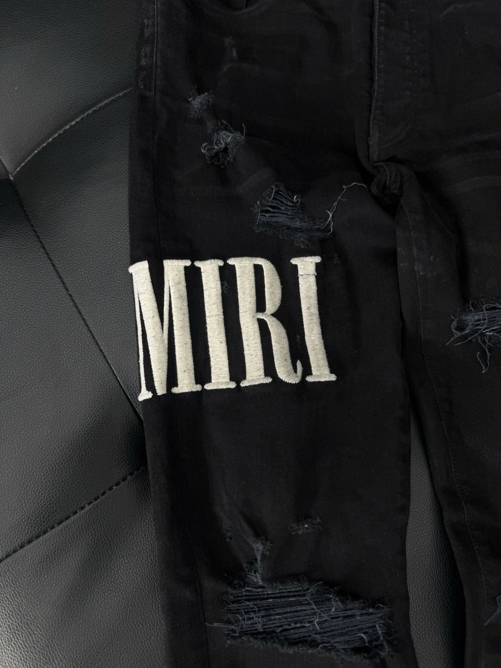 Amiri Jeans Black Logo - Deadstockdenimla