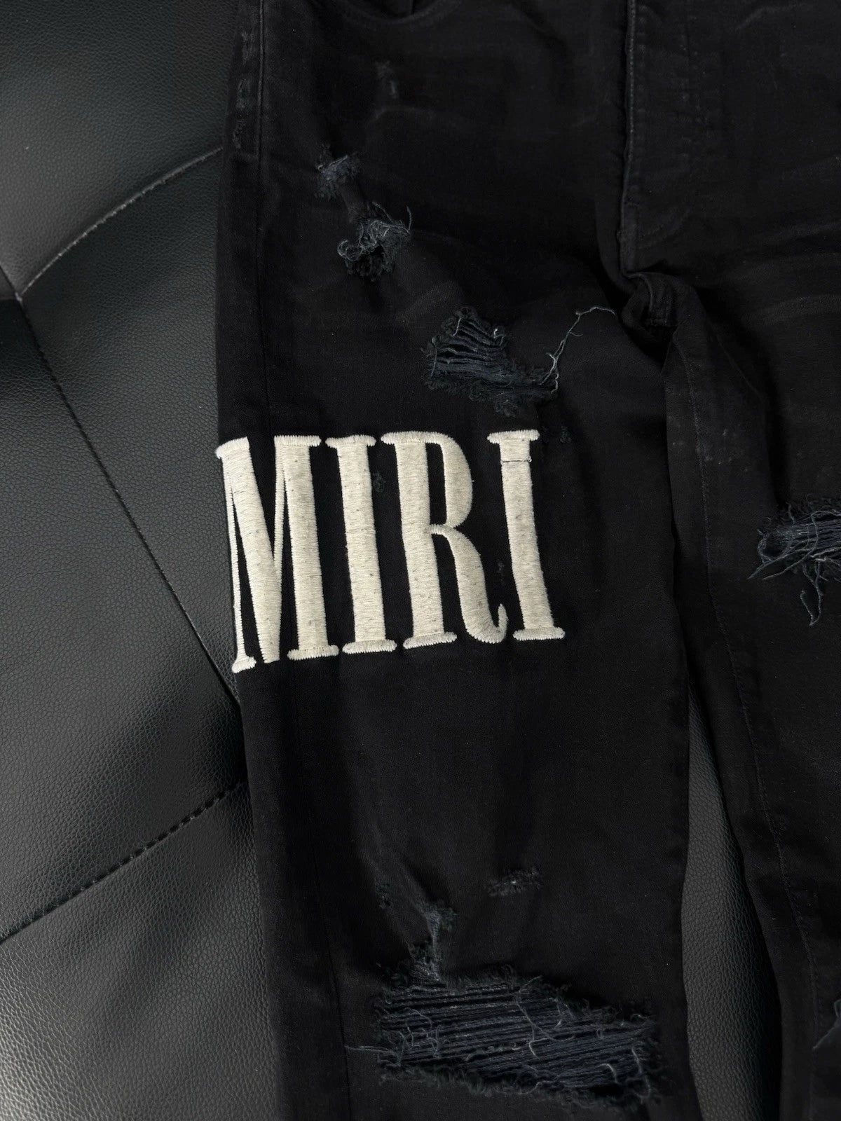 Amiri Jeans Black Logo - Deadstockdenimla