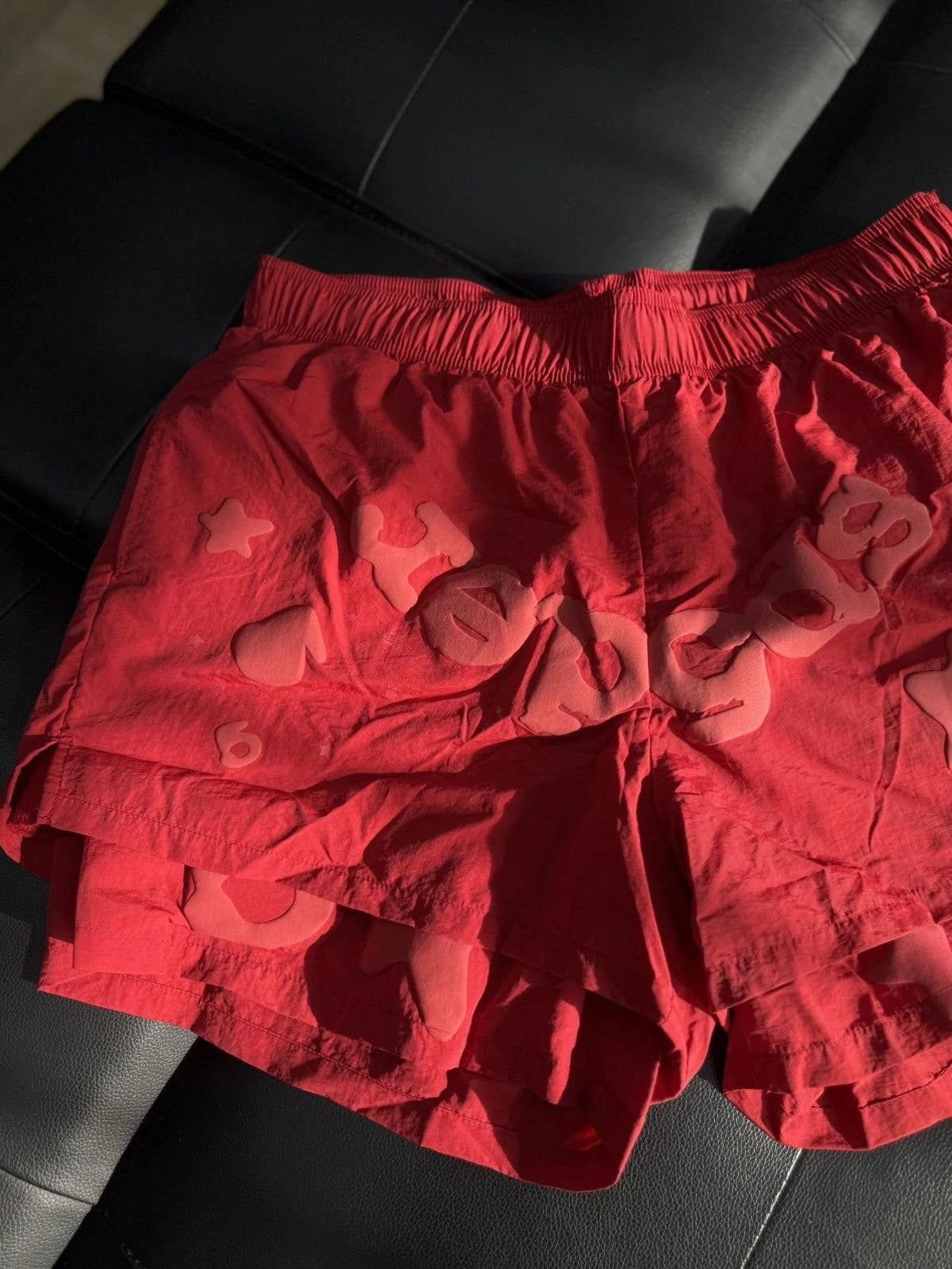 Sp5der Double Layer STAR Shorts Red - Deadstockdenimla