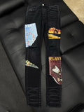 Amiri X Playboy Jeans Black Leg Logo - Deadstockdenimla