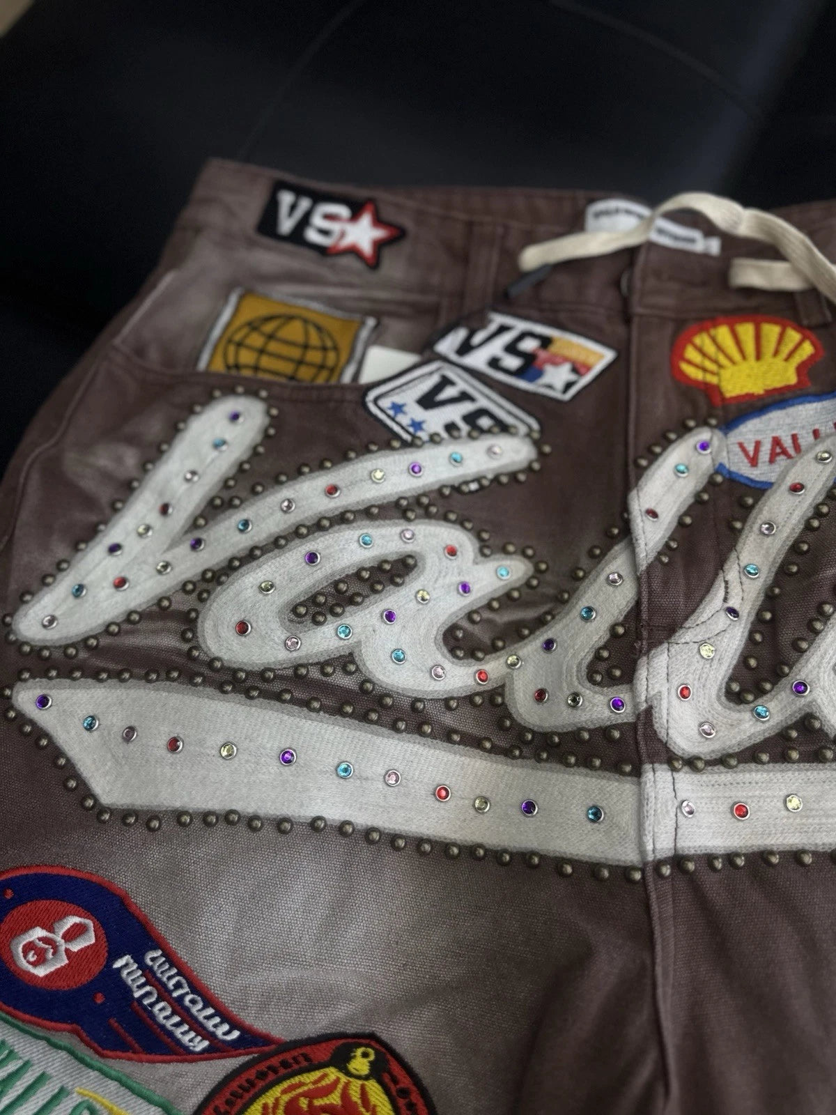 Valley Brown Denim Patchwork Shorts - Deadstockdenimla