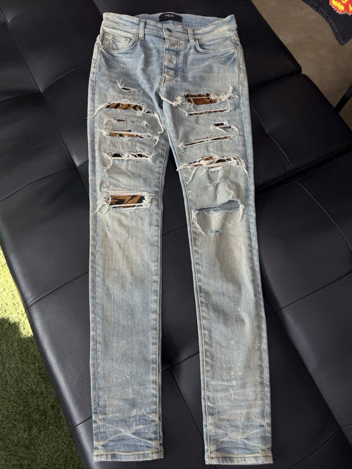 Amiri Jeans Blue Cheetah - Deadstockdenimla