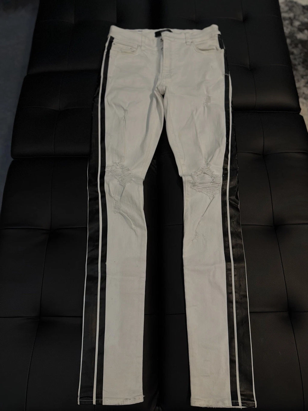 Amiri White Line Pants Jeans - Deadstockdenimla