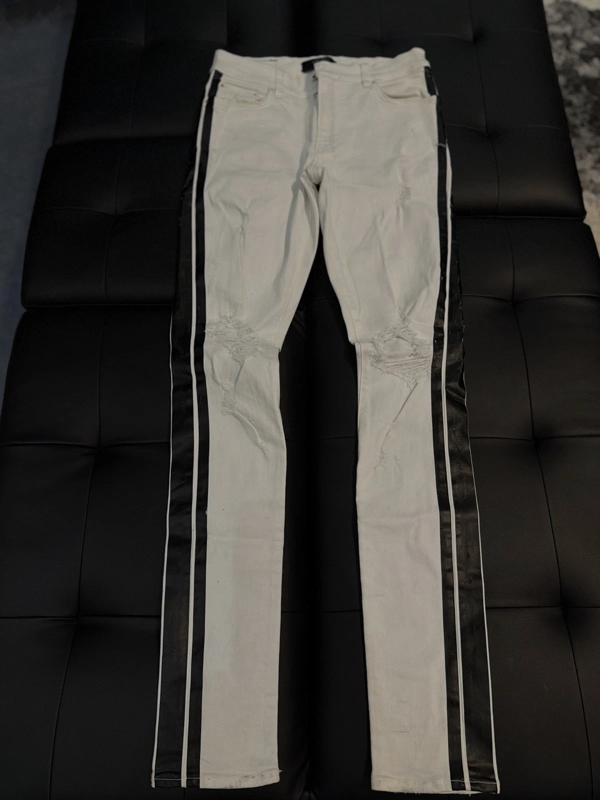 Amiri White Line Pants Jeans - Deadstockdenimla