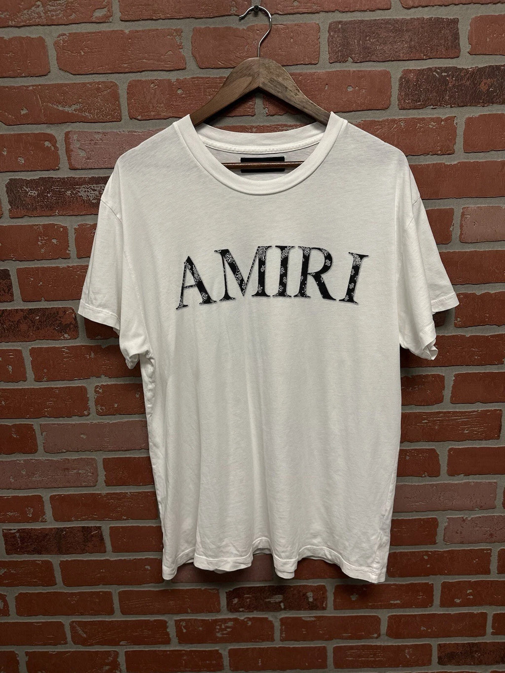 Amiri T-Shirt White Black Bandanna