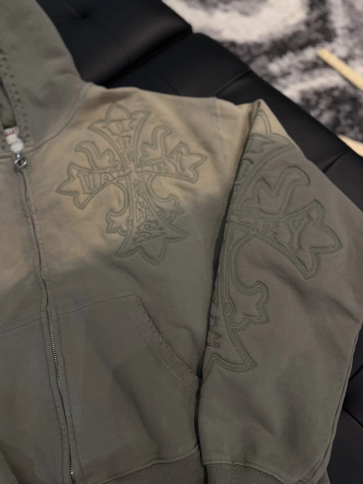 Vale Zip Up Carver Cross Hoodie Forever Tan - Deadstockdenimla