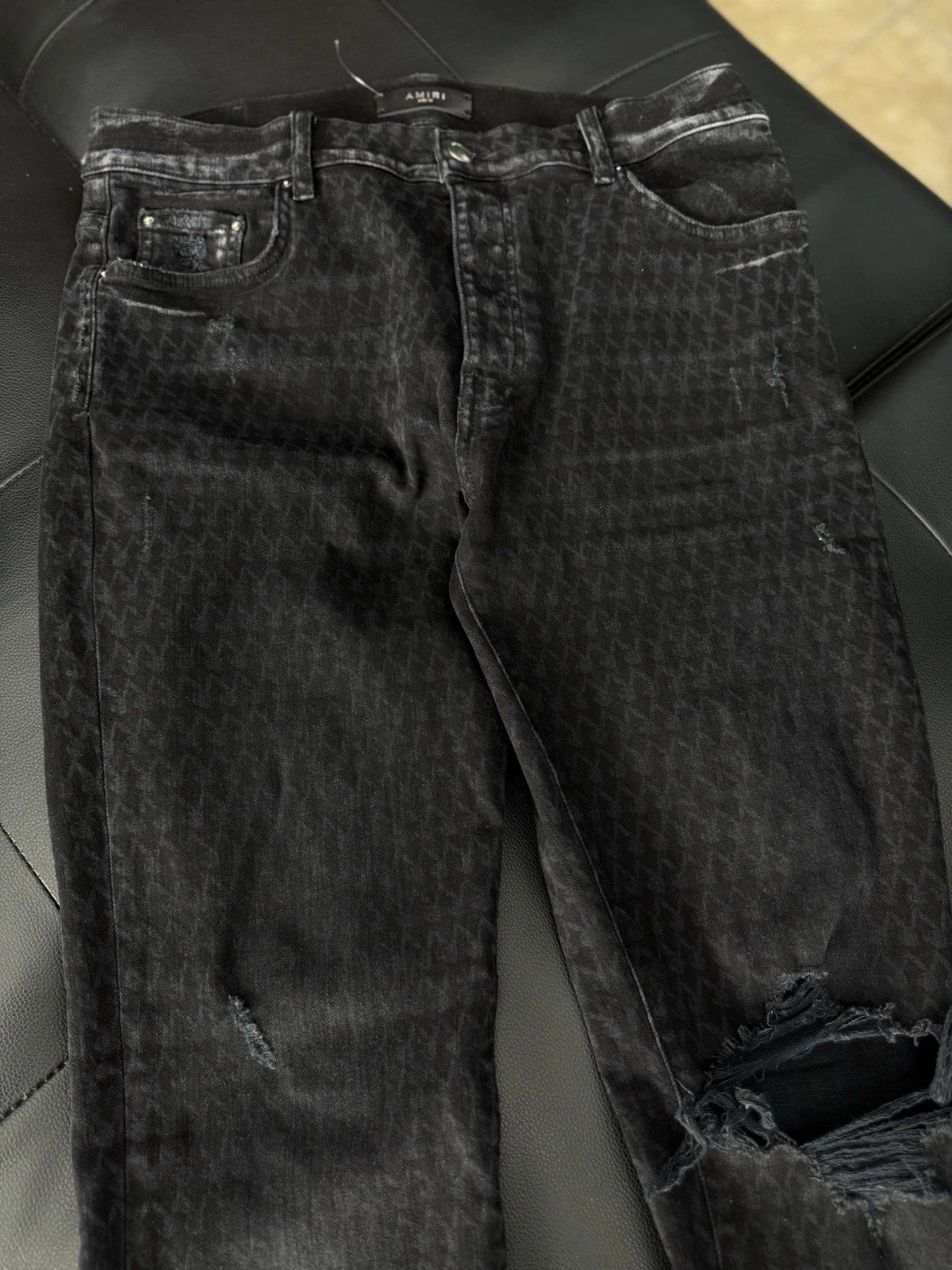 Amiri X Playboy Jeans Black Bunny Logo - Deadstockdenimla