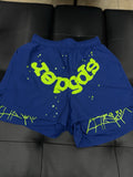 Sp5der Blue OG Double Layer Shorts - Deadstockdenimla