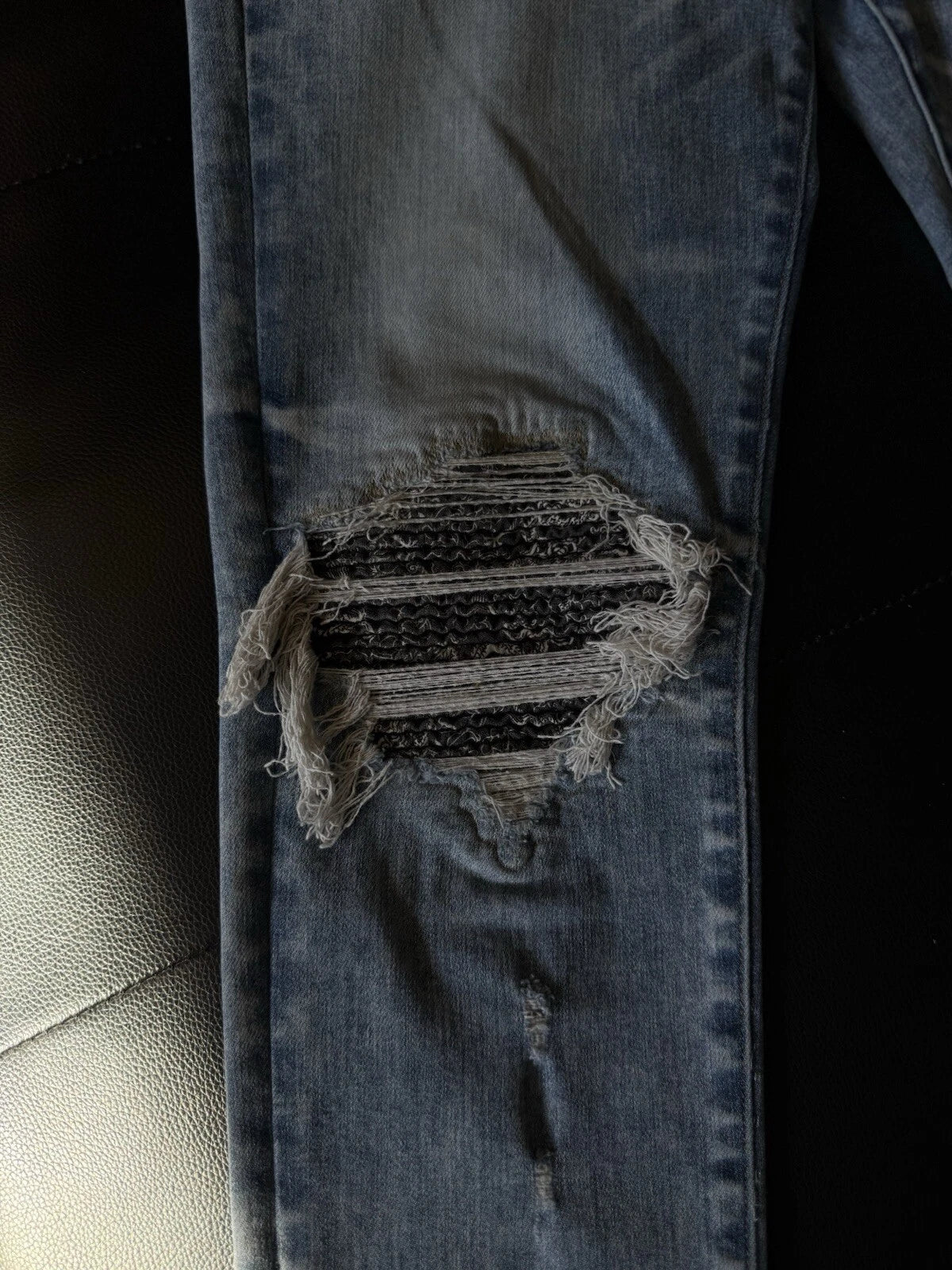 Amiri Jeans Blue MX1 Black Bandanna - Deadstockdenimla