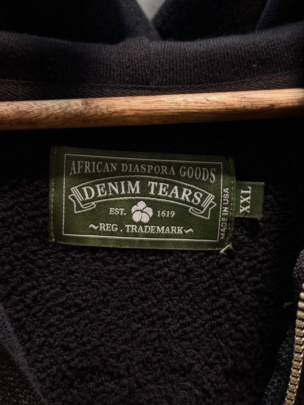 Denim Tears Zip Up Hoodie Black