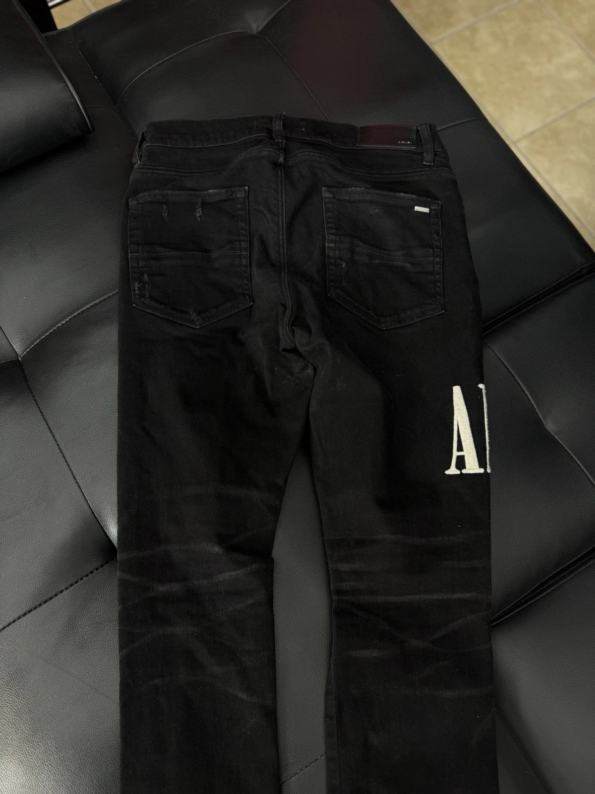 Amiri Jeans Black Logo - Deadstockdenimla