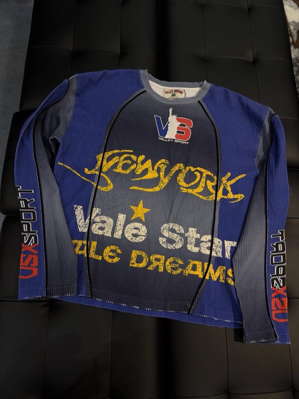 Vale Forever Thermal Long Sleeve Tee Blue - Deadstockdenimla