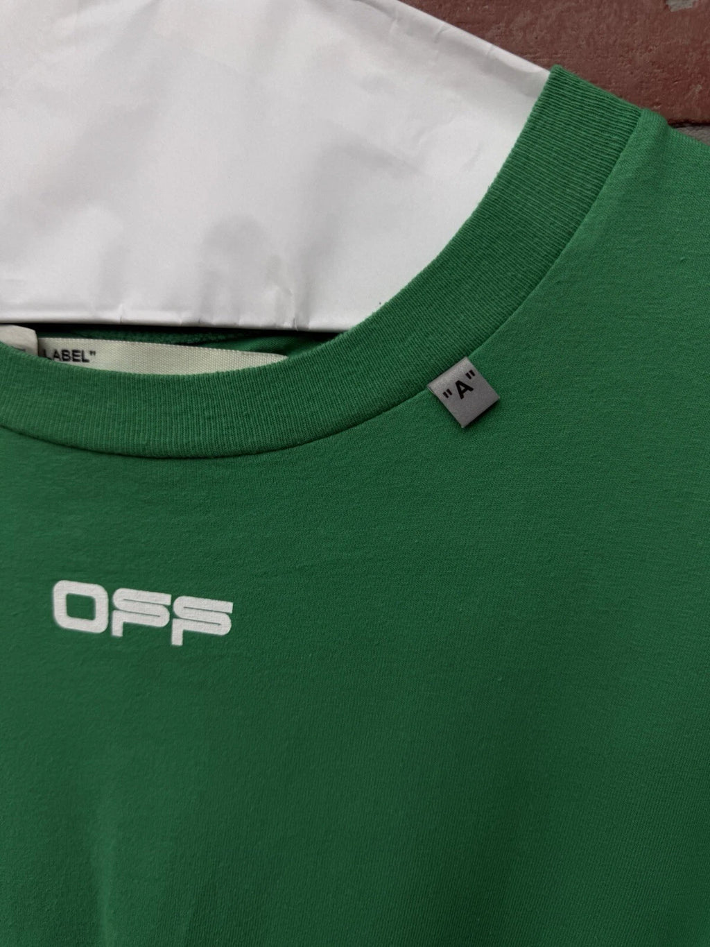 Off-White Cotton Green/White T-Shirt - Deadstockdenimla