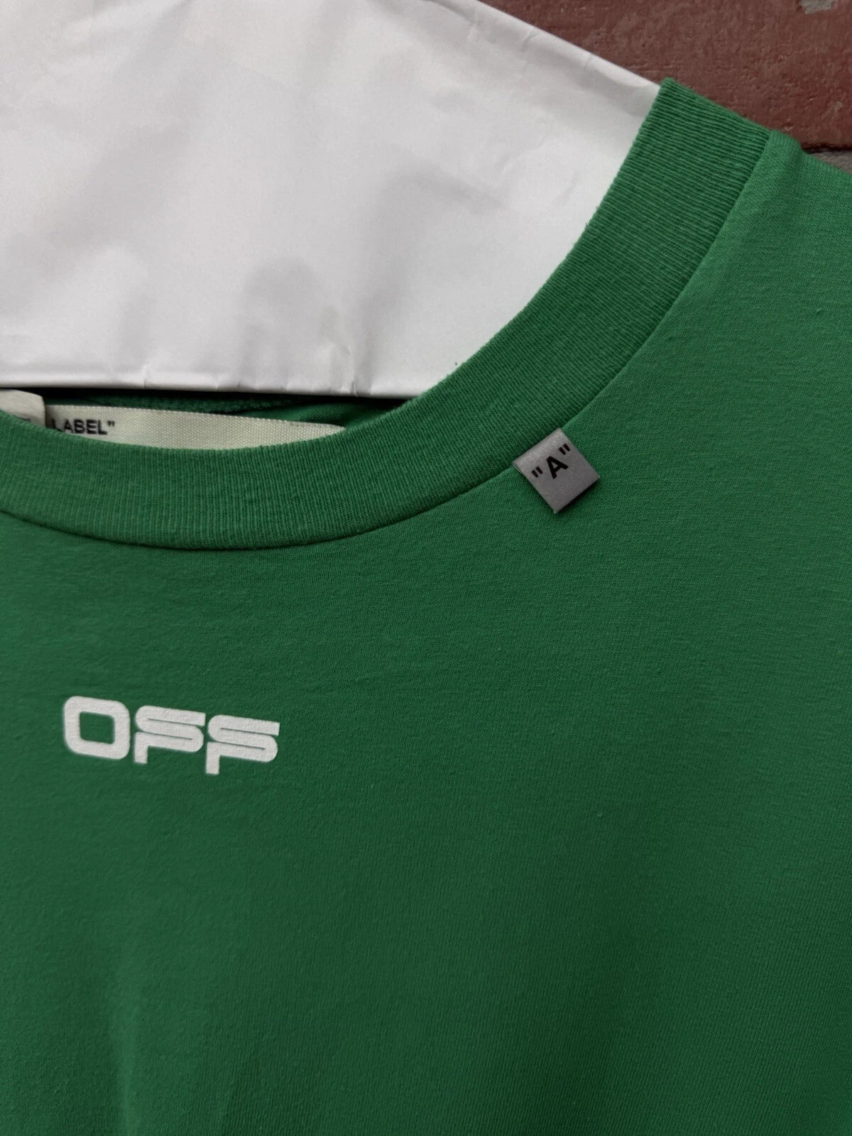 Off-White Cotton Green/White T-Shirt - Deadstockdenimla