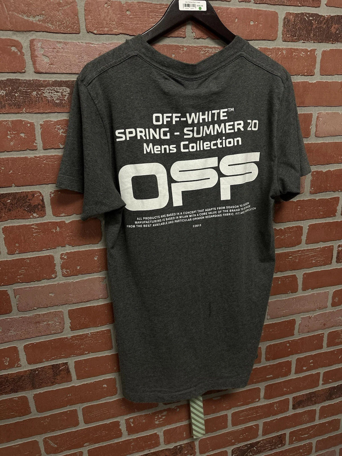 Off White Gray/White Tee - Deadstockdenimla