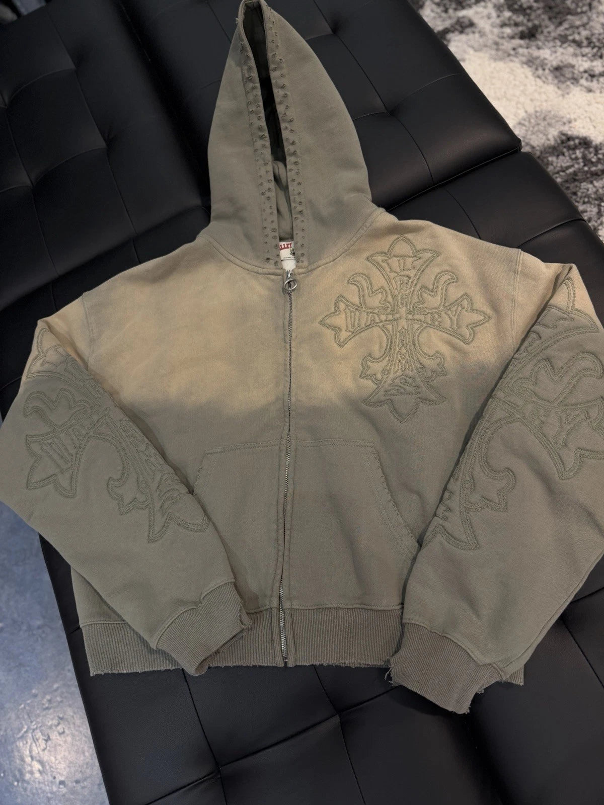 Vale Zip Up Carver Cross Hoodie Forever Tan - Deadstockdenimla