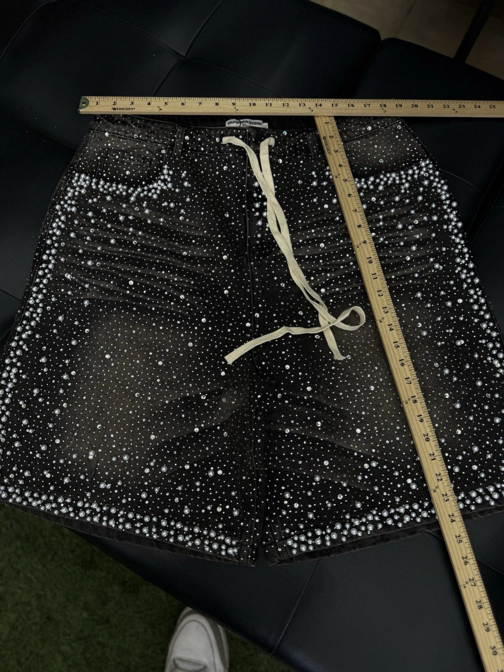 Vale Lives Forever Rainstorm Demin Jorts Shorts Rhinestone