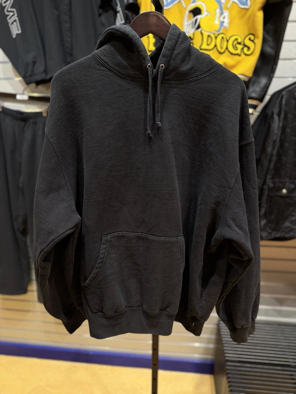 Supreme Satin Appliqué Black Pullover Hoodie