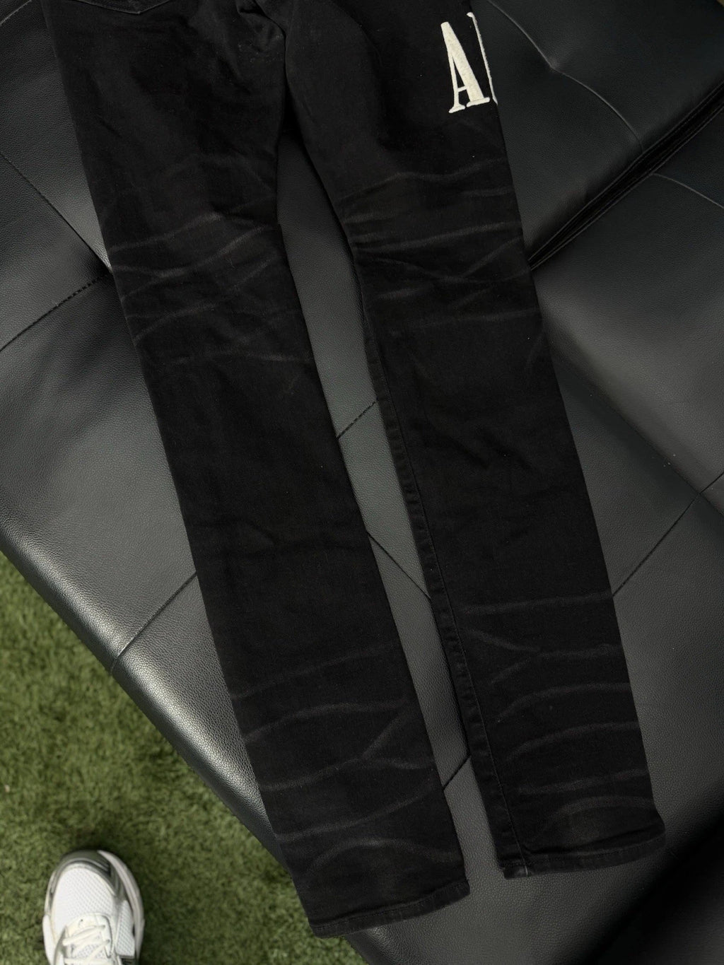 Amiri Jeans Black Logo - Deadstockdenimla