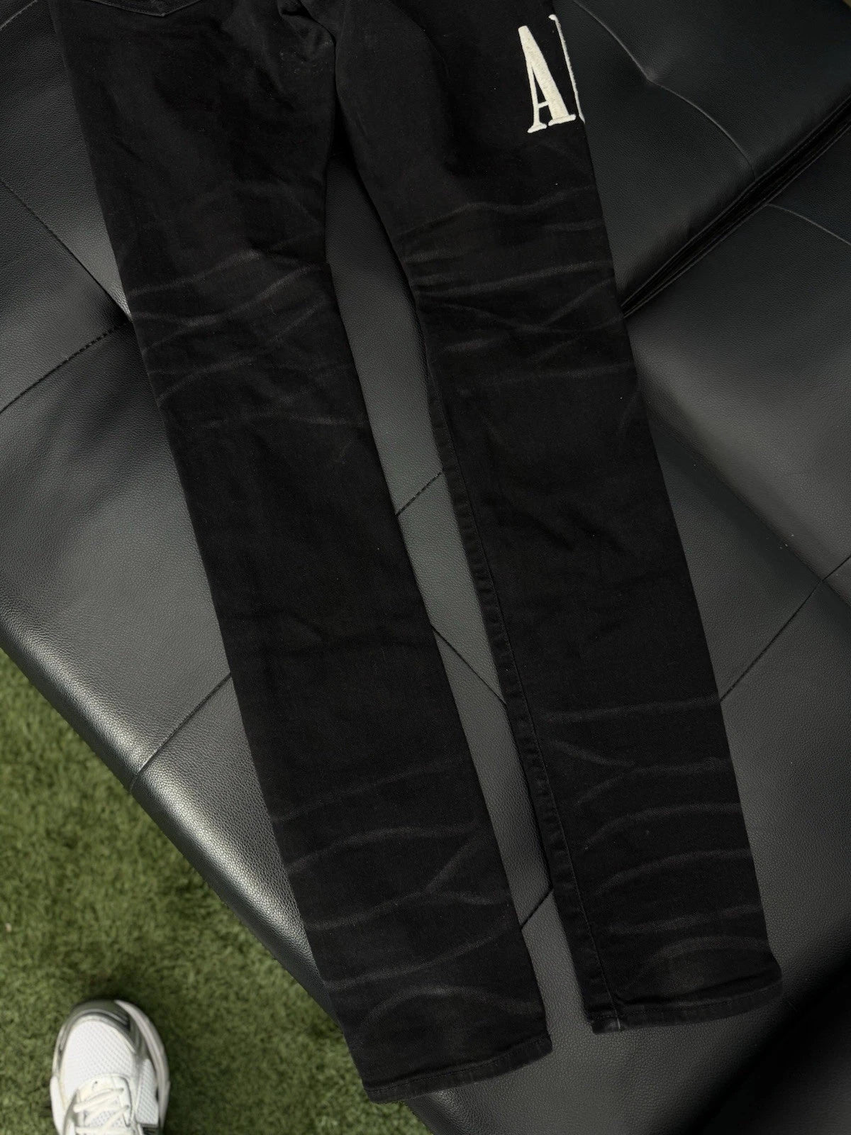 Amiri Jeans Black Logo - Deadstockdenimla