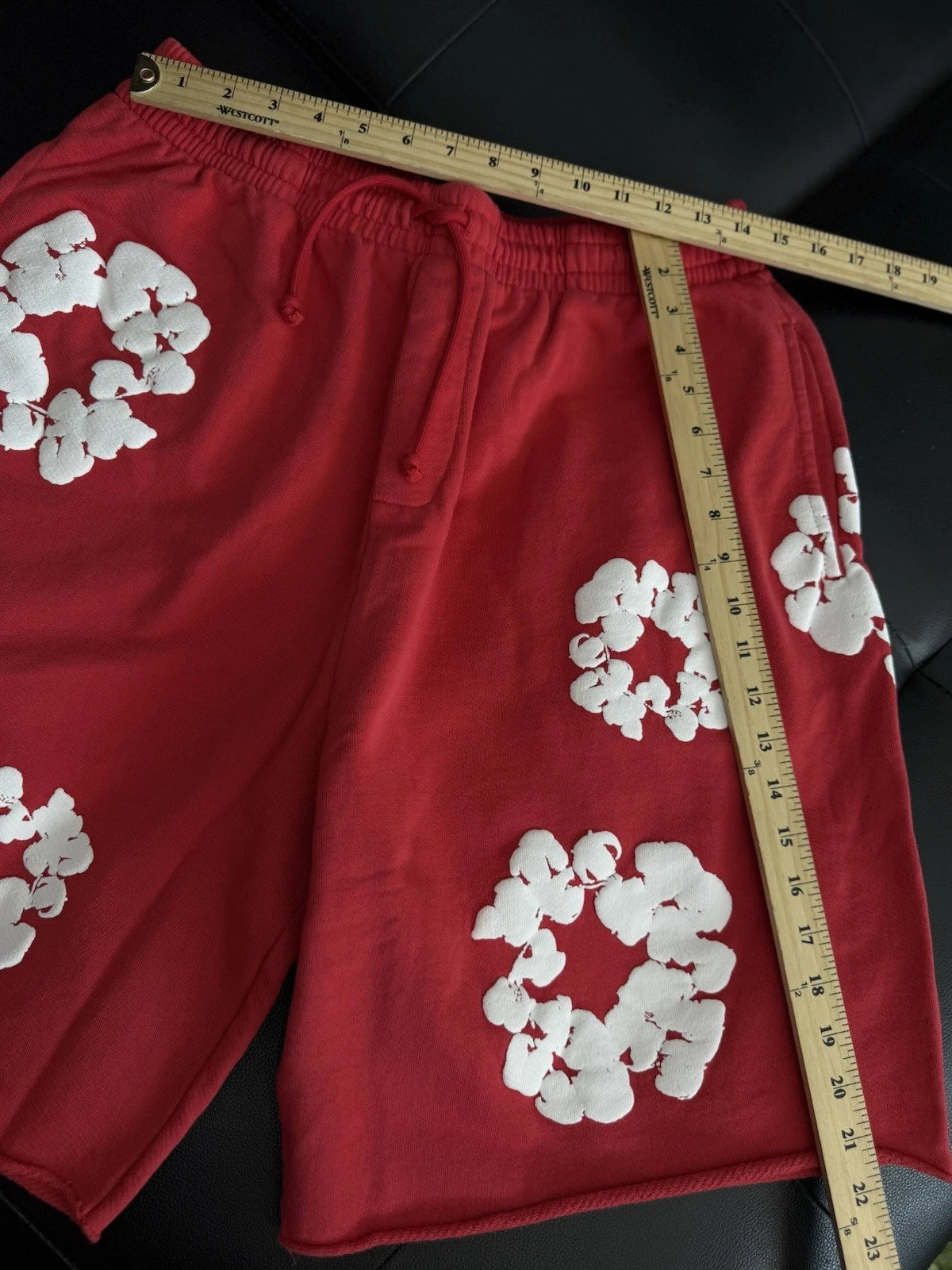 Denim Tears Cotton Wreath Shorts Red - Deadstockdenimla