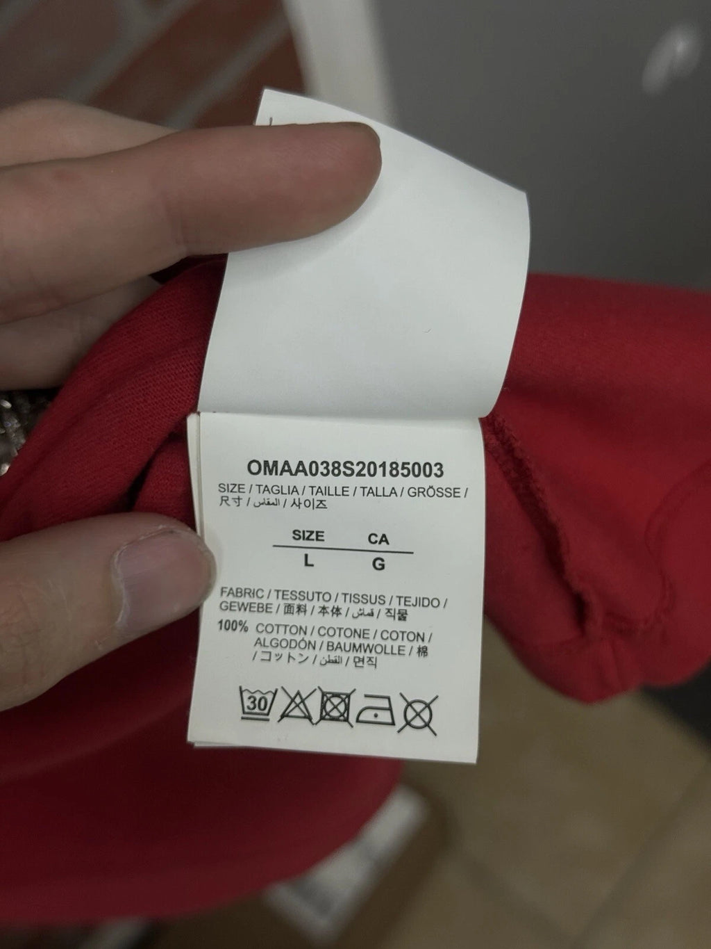 Off-White Cotton Shirt Red - Deadstockdenimla