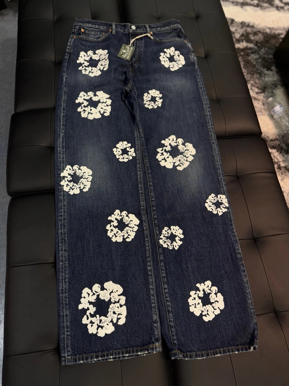 Denim Tears Light Washed Blue Cotton Wreath Jeans - Deadstockdenimla