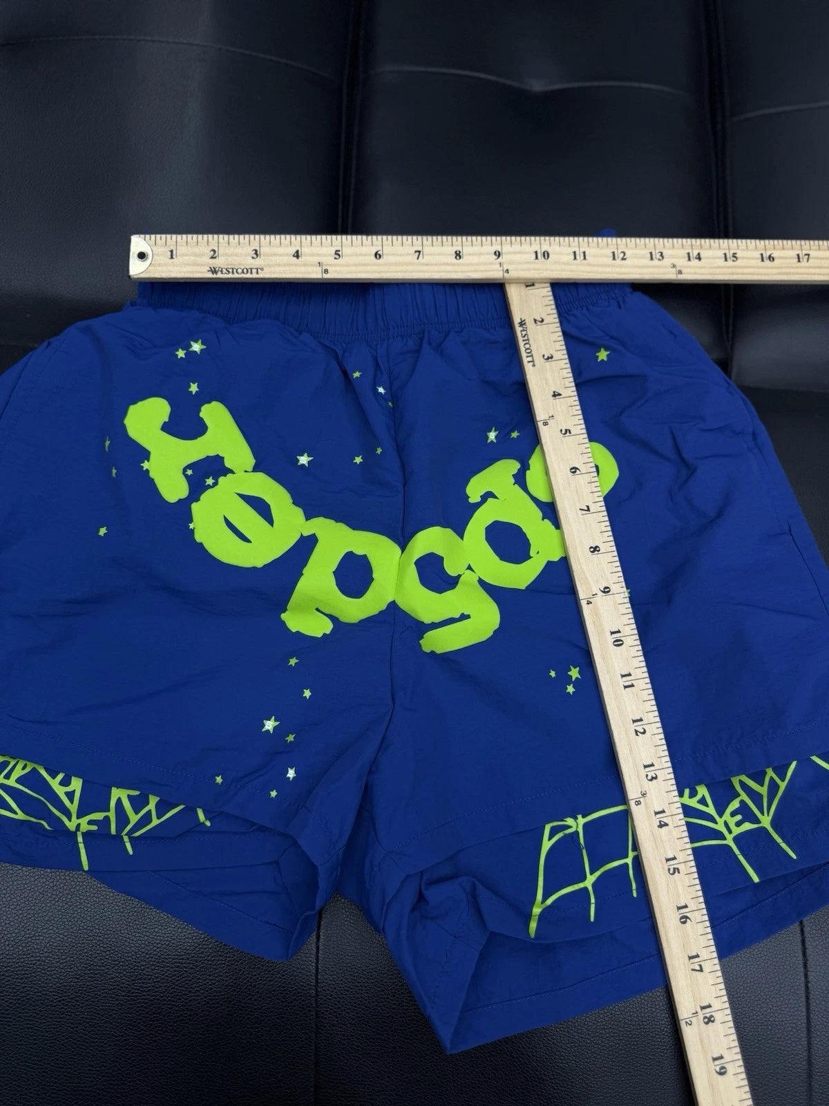 Sp5der Blue OG Double Layer Shorts - Deadstockdenimla