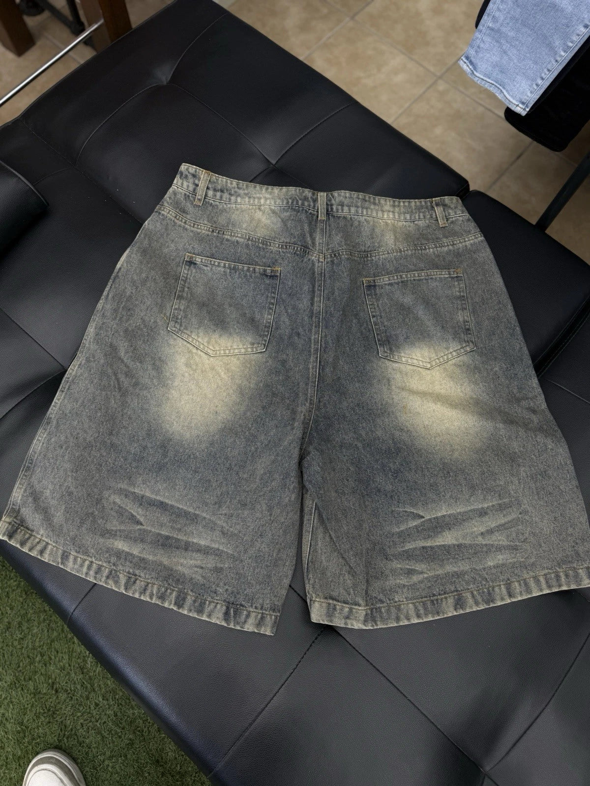 Vale Lives Forever Skittles Demin Jorts Shorts Rhinestone - Deadstockdenimla