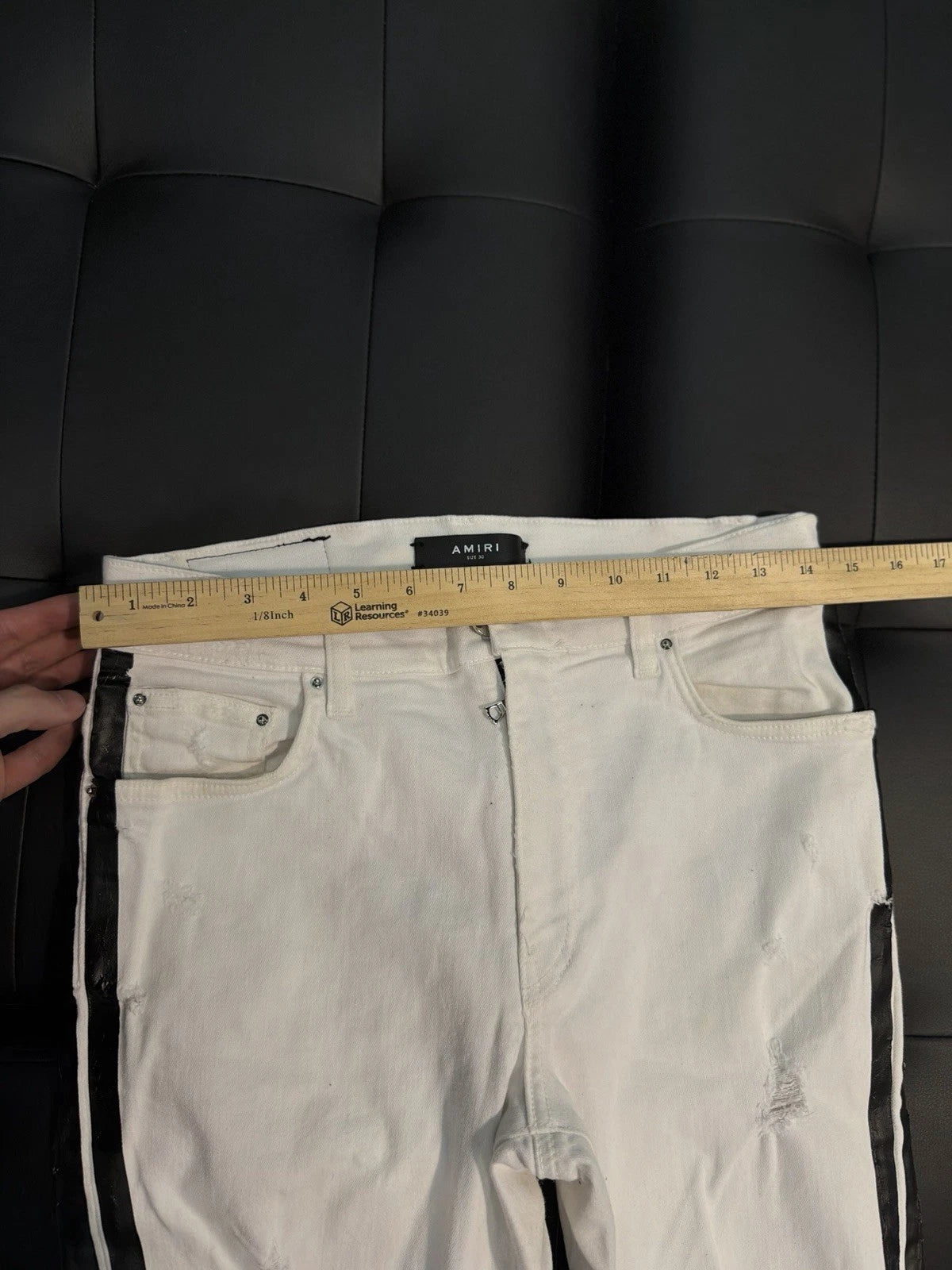 Amiri White Line Pants Jeans - Deadstockdenimla