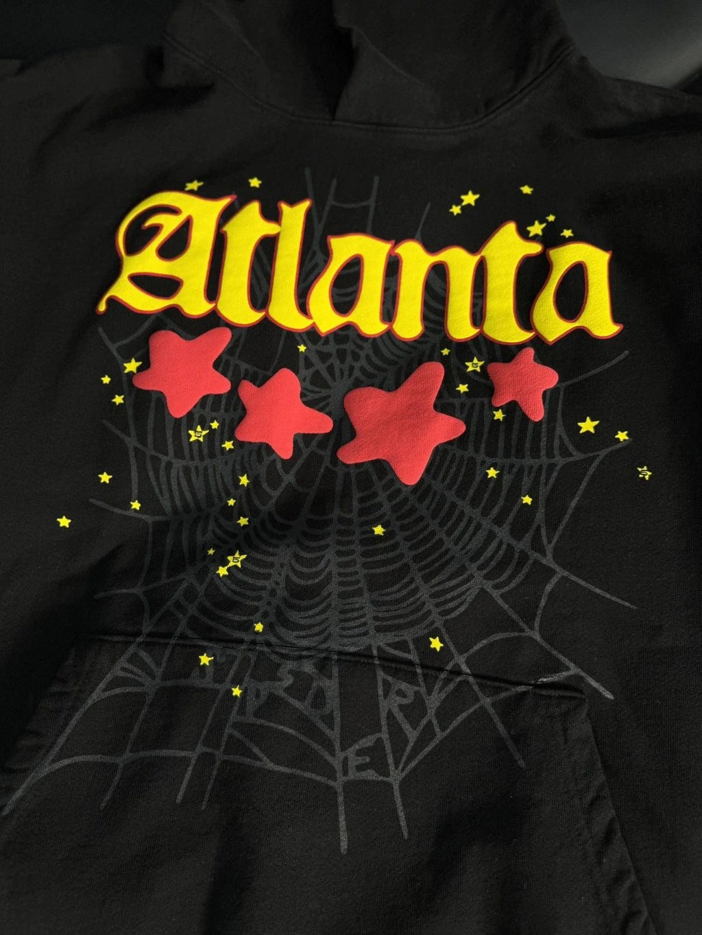 Sp5der Black Atlanta Pullover Hoodie - Deadstockdenimla