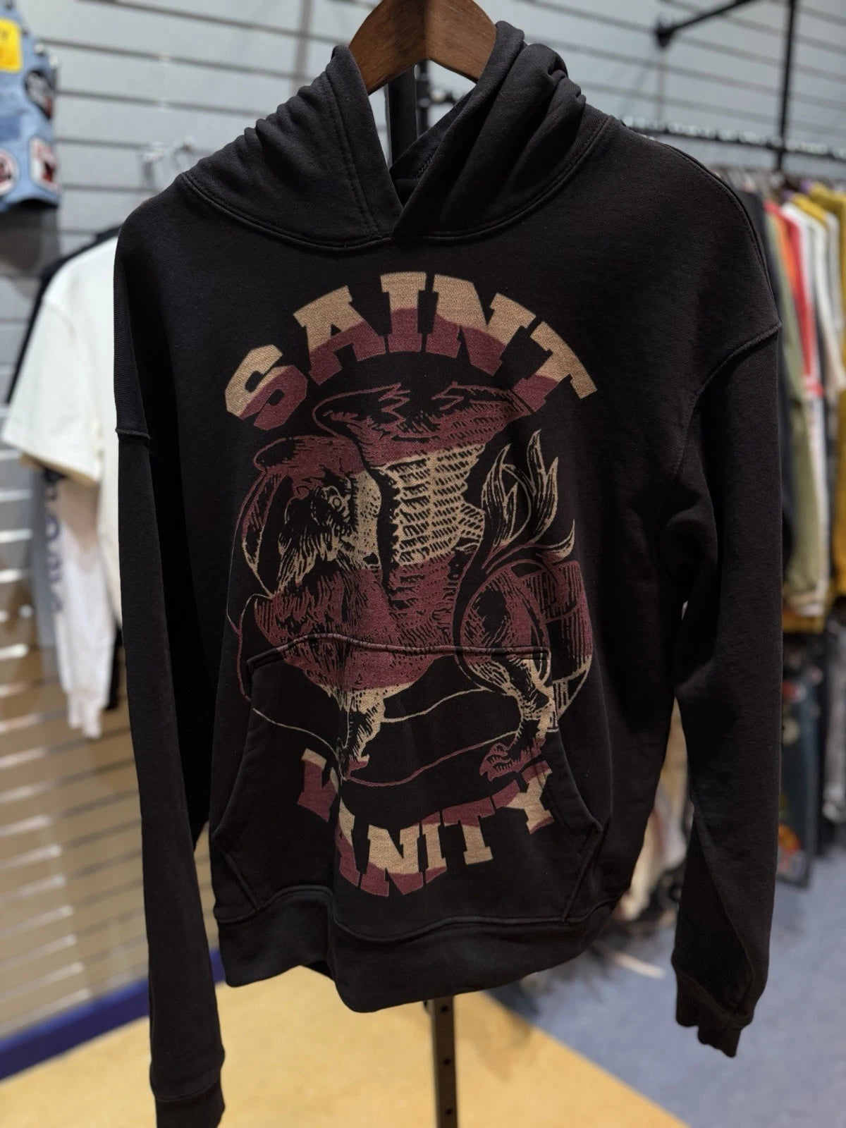Saint Vanity Logo Hoodie “Black Burgundy”