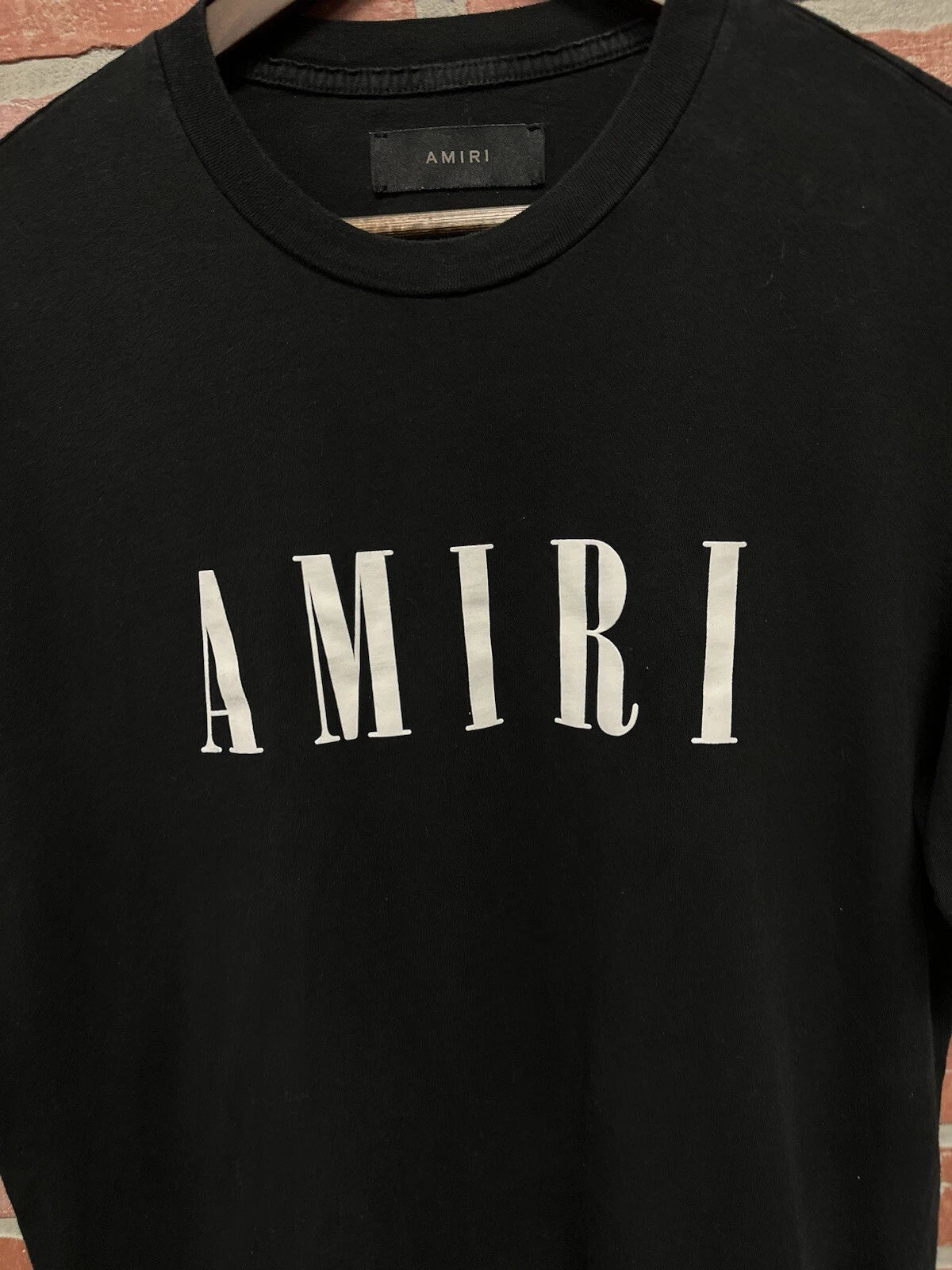Amiri T-Shirt Black/White Logo - Deadstockdenimla