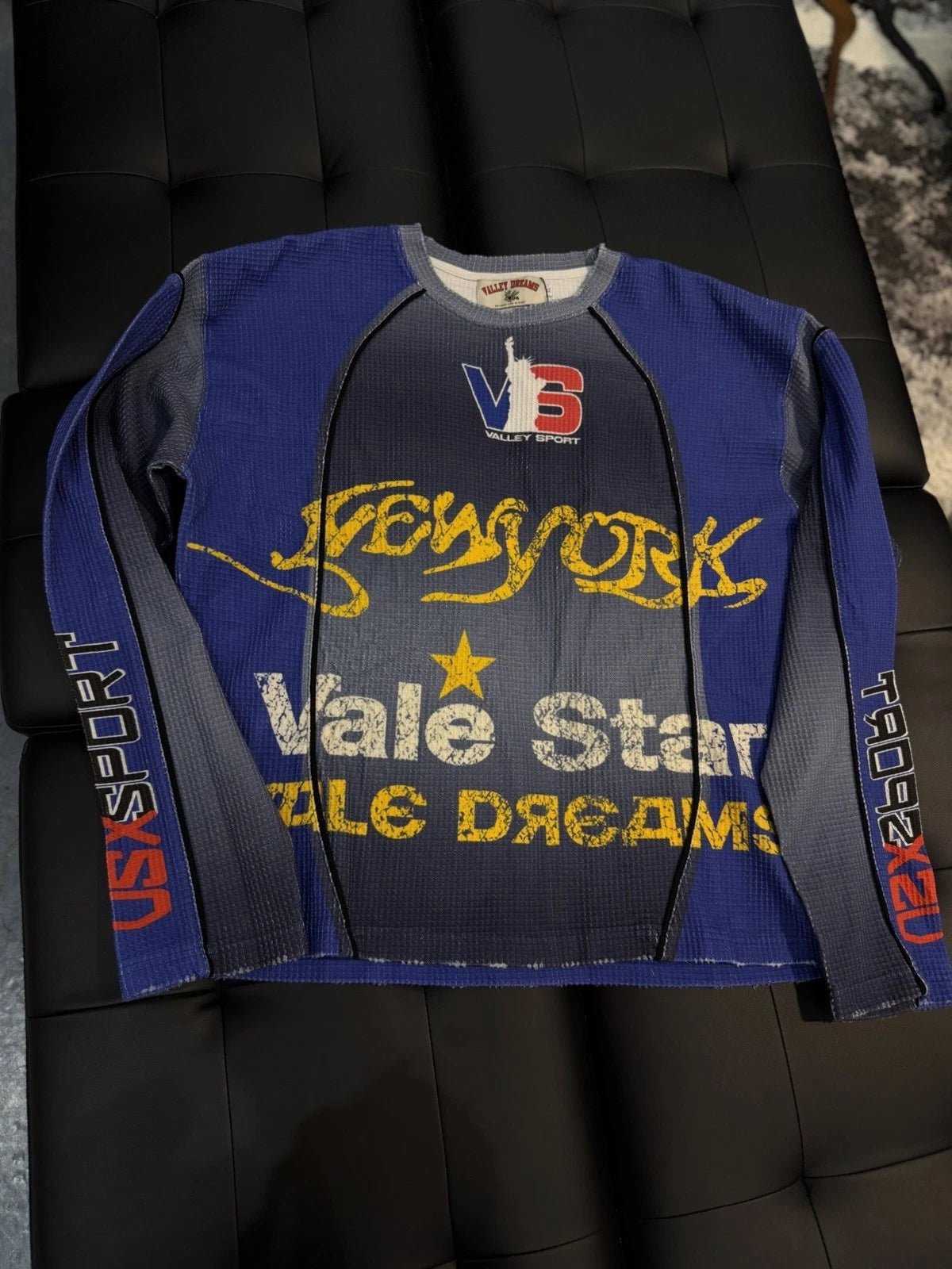 Vale Forever Thermal Long Sleeve Tee Blue - Deadstockdenimla