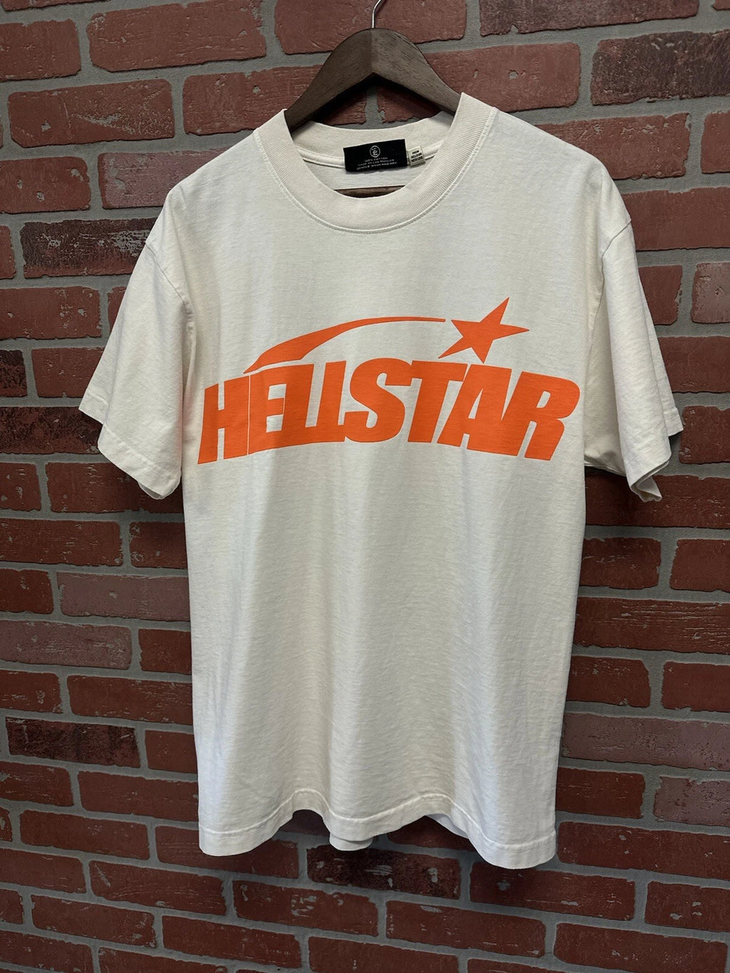 Hellstar Classic White T Shirt Orange - Deadstockdenimla