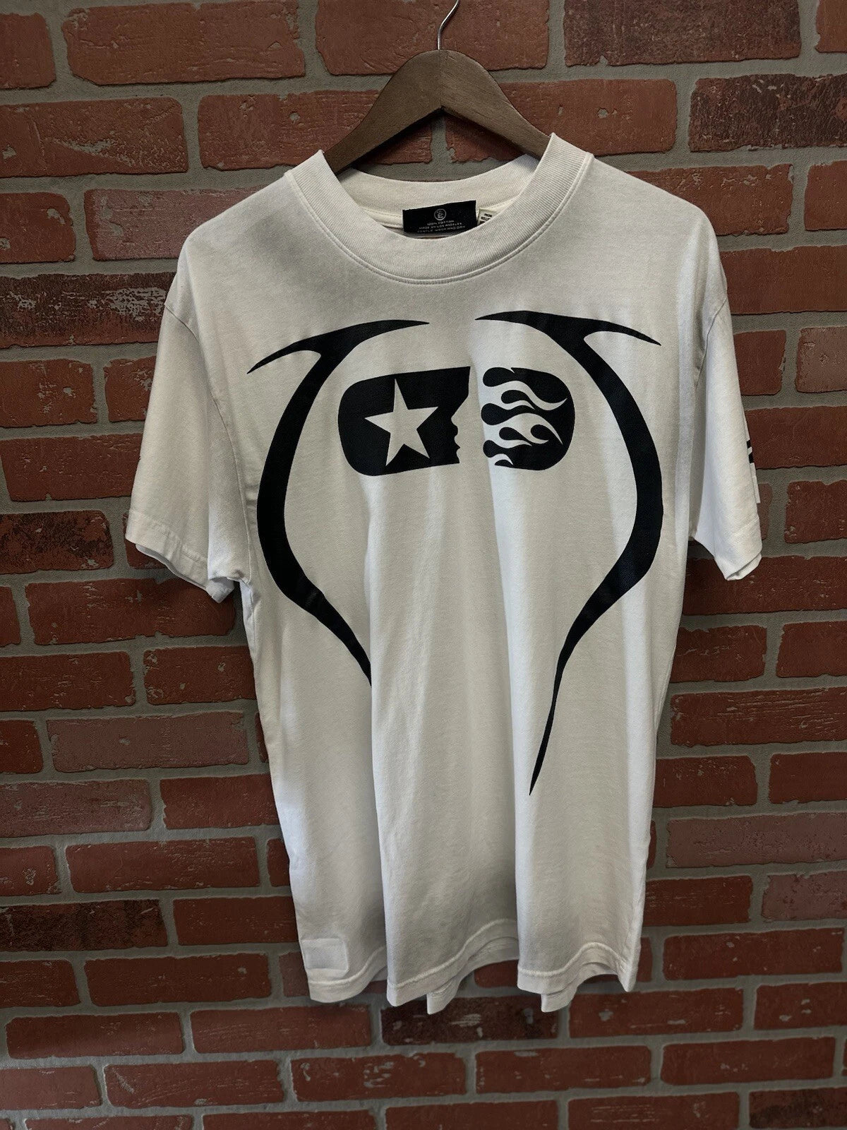 Hellstar Warm Up T-Shirt White Black - Deadstockdenimla