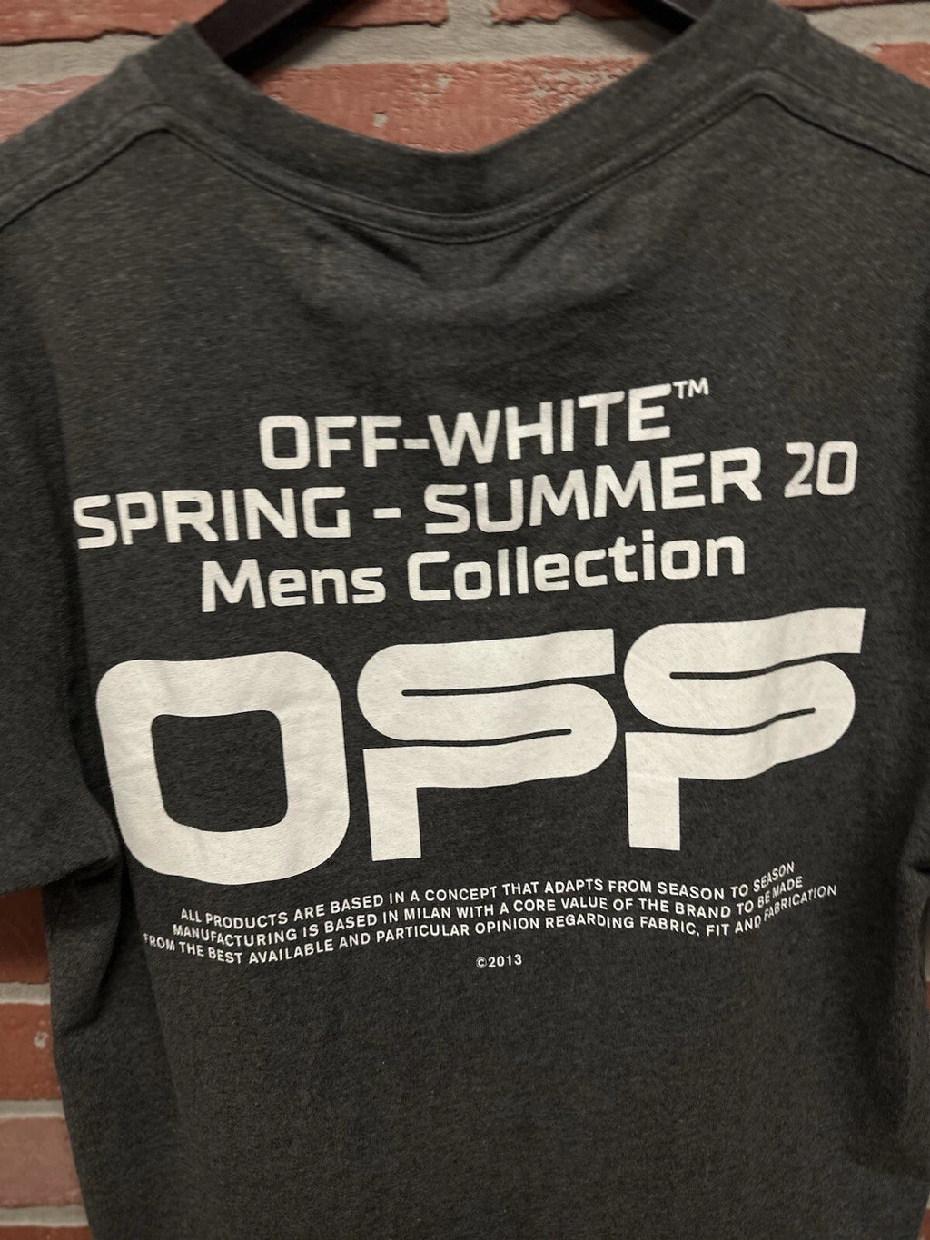 Off White Gray/White Tee - Deadstockdenimla